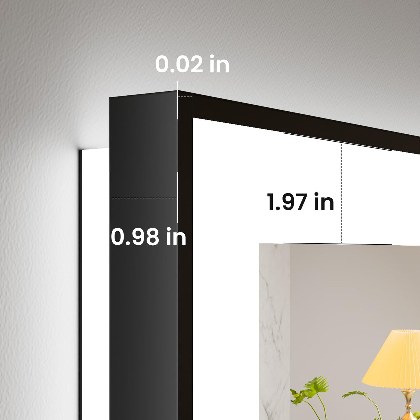 Amorho 20"x 28" LED Bathroom Mirror with Black Frame, Front Light and Backlit(Controlled Separately), Stepless Dimmable, Anti-Fog, Shatter-Proof, 3 Colors, Memory