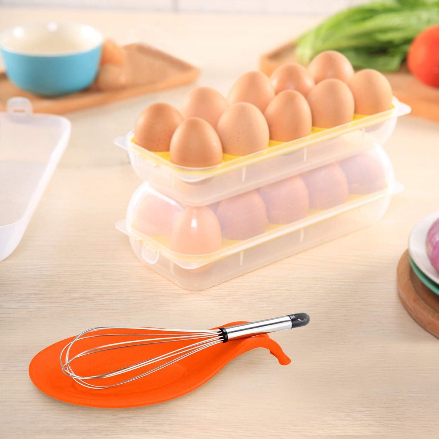 Lot de 6 repose-cuillères en silicone résistant à la chaleur pour ustensiles de cuisine, louche, cuillère, support de spatule coloré (2 grandes et 4 petites tailles) 