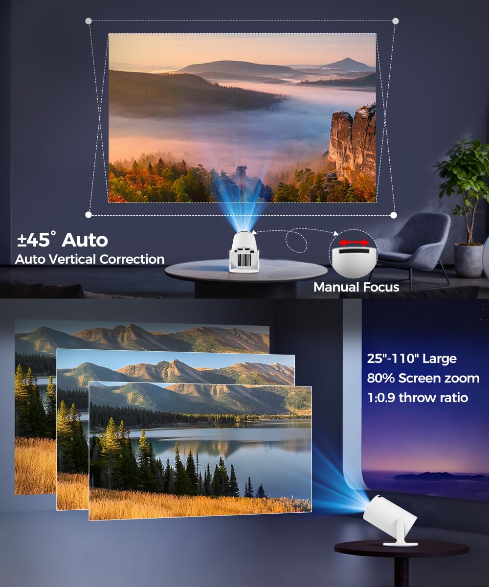 HY300PRO Mini Smart Projector | WiFi & Bluetooth | 4K Support | Android 14