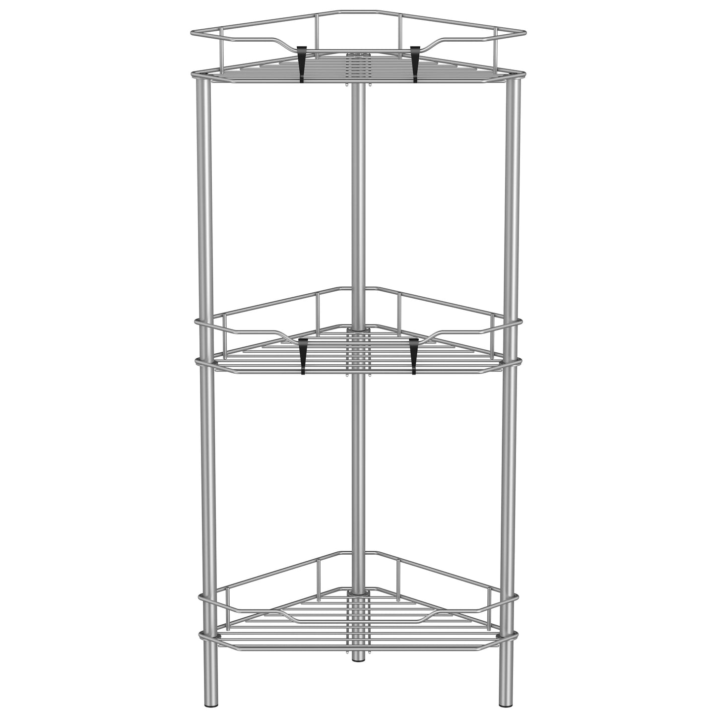 4 Tier Floor Standing Corner Shower Caddy Organizer Shelf with Hooks