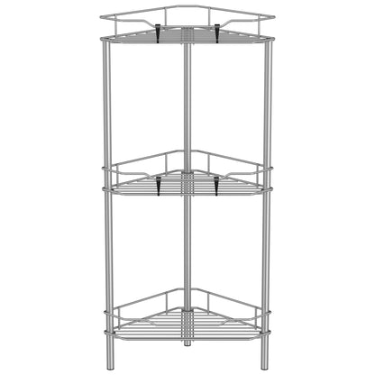 4 Tier Floor Standing Corner Shower Caddy Organizer Shelf with Hooks