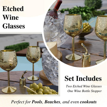 17oz Stainless Steel Wine Glasses [Set of 2]–Royal Goblets