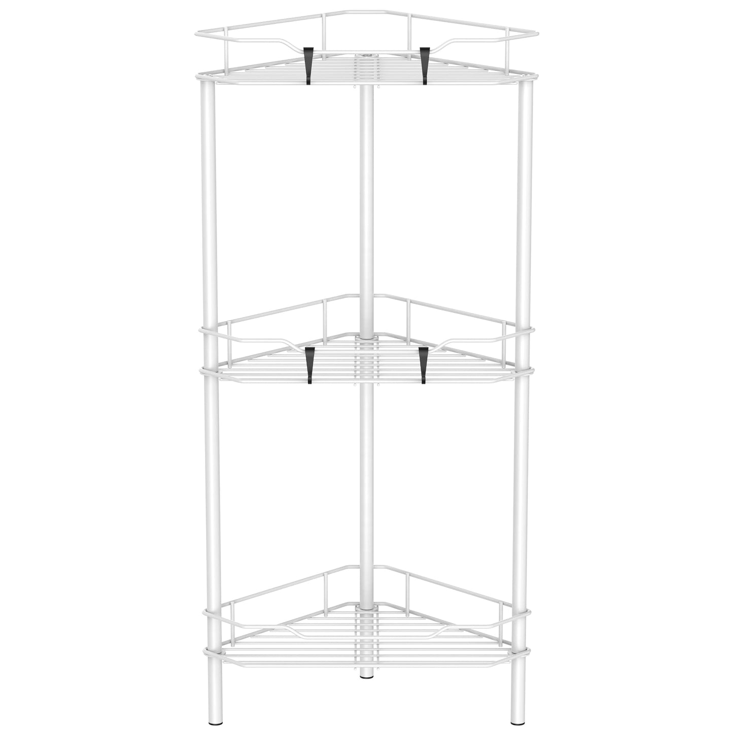 4 Tier Floor Standing Corner Shower Caddy Organizer Shelf with Hooks