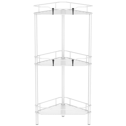 4 Tier Floor Standing Corner Shower Caddy Organizer Shelf with Hooks