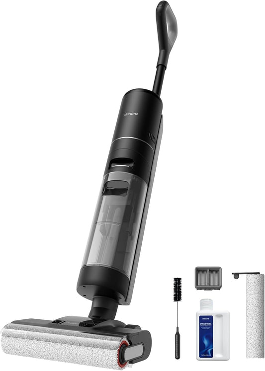 DREAME H12 PRO Wet Dry Vacuum Cleaner, Cordless Vacuum Mop All in One, Smart Floor Cleaner for Hard Floor, One-Step Edge to Edge Cleaning with Hot Air Drying