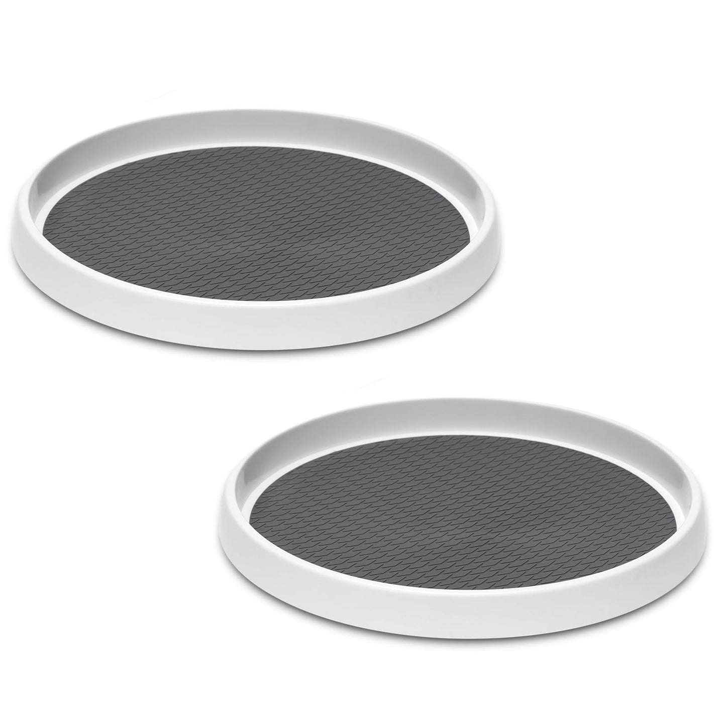 Lot de 4 organiseurs antidérapants Lazy Susan de 10 pouces - Support de plateau tournant pour armoire, organisation et rangement du garde-manger, cuisine, réfrigérateur, comptoir de salle de bain, organisation sous l'évier, support à épices 