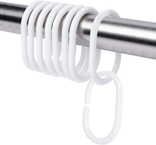 12-Pack Shower Curtain Hooks – Classic White C-Rings