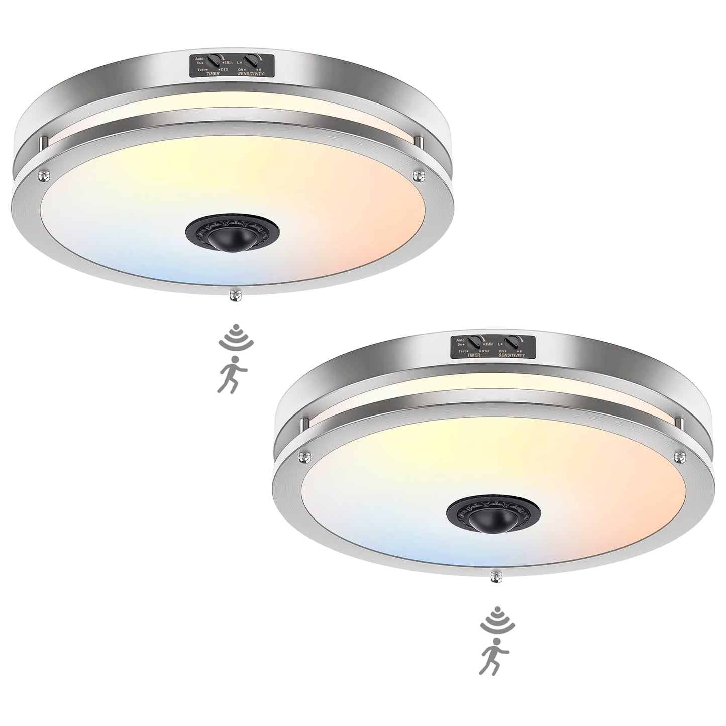 Motion Sensor LED Ceiling Light – Adjustable Color Temp, Outdoor Flush Mount
