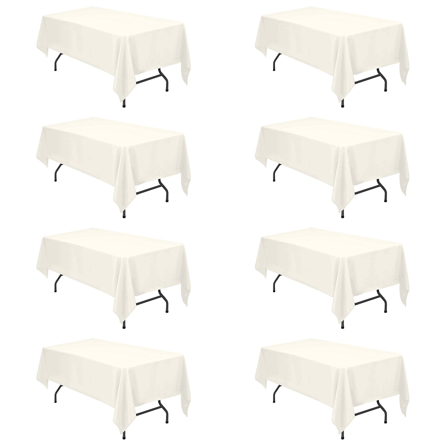 BRILLMAX Lot de 6 nappes bleu marine pour tables rectangulaires de 8 pieds 60 x 126 pouces - Tissu en polyester rectangulaire en vrac de 8 pieds lavable pour réception de mariage, banquet, fête, buffet, restaurant 