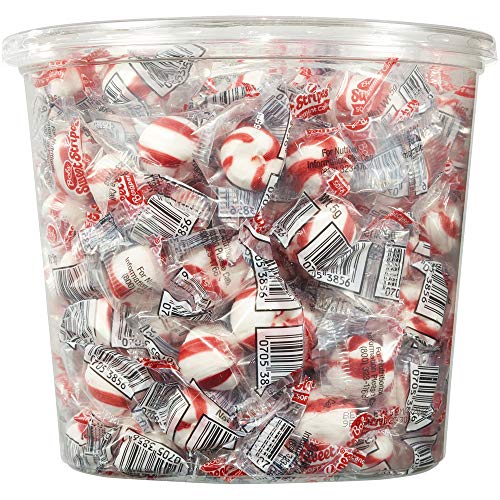 Brach's Bobs Sweet Stripes Soft Peppermint Candy, Individually Wrapped Pieces, 3.9 lb Tub (350 Count)