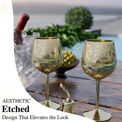 17oz Stainless Steel Wine Glasses [Set of 2]–Royal Goblets