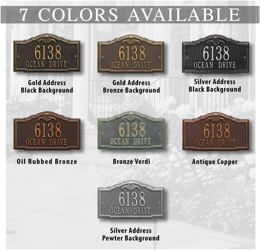 Whitehall™ Personalized Cast Metal Address plaque -THE GATEWOOD Plaque. Made in the USA. BEWARE OF IMPORT IMITATIONS. Display your address and street name.