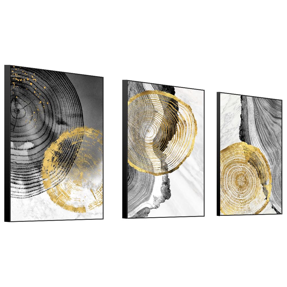 Framed Wall Art Set of 3 Bright Posters & Prints, Modern Abstract Aesthetic Pictures Decor For living room Bedroom Kitchen Office. Wall Art Decor Are Great Gifts Choice (16" X 24" X 3 pieces)