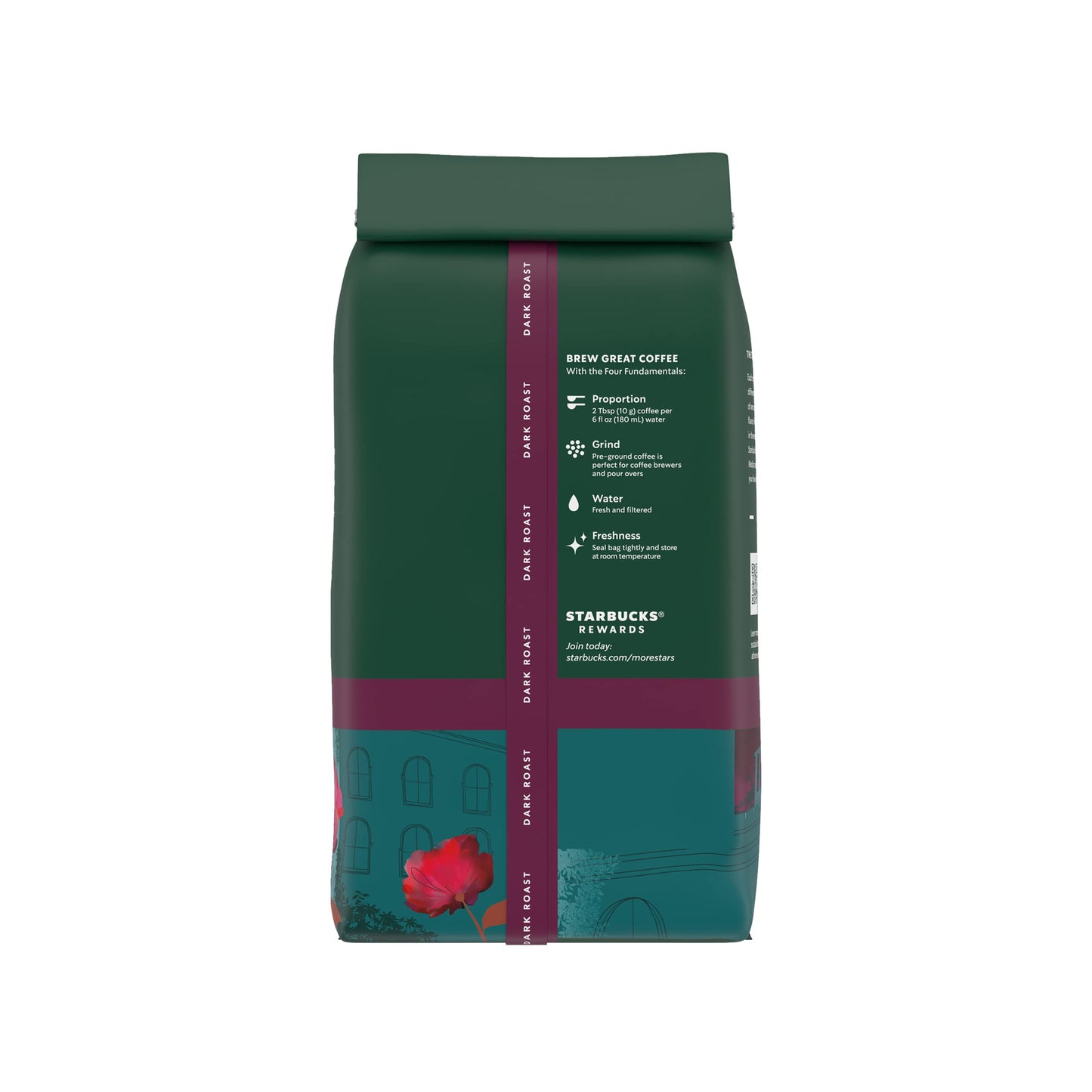 Café moulu Starbucks, café torréfié foncé, torréfaction française, 100 % arabica, 1 sac (28 oz) 