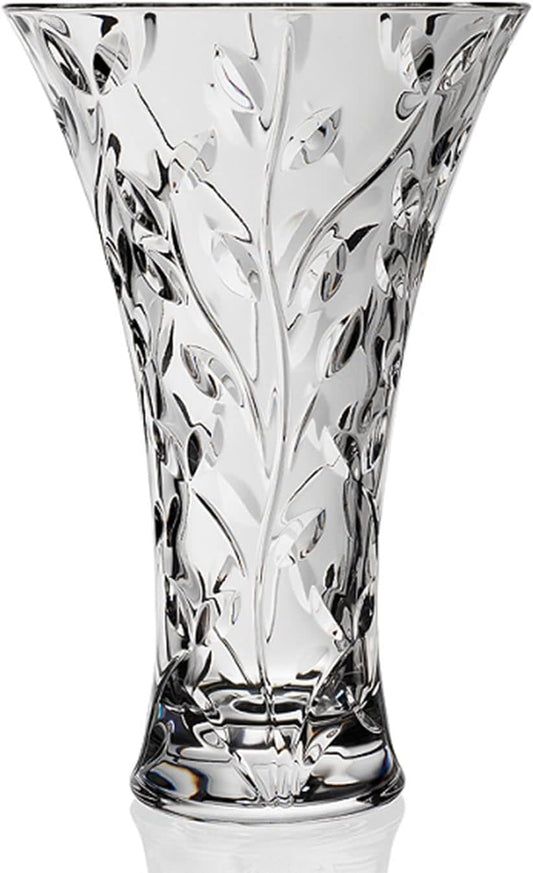 Modern and Elegant Design RCR Laurus Crystal Vase for Home Decor, Centerpiece Table Decorations, Wedding Gift - Flower Vase with Floral Pattern Theme