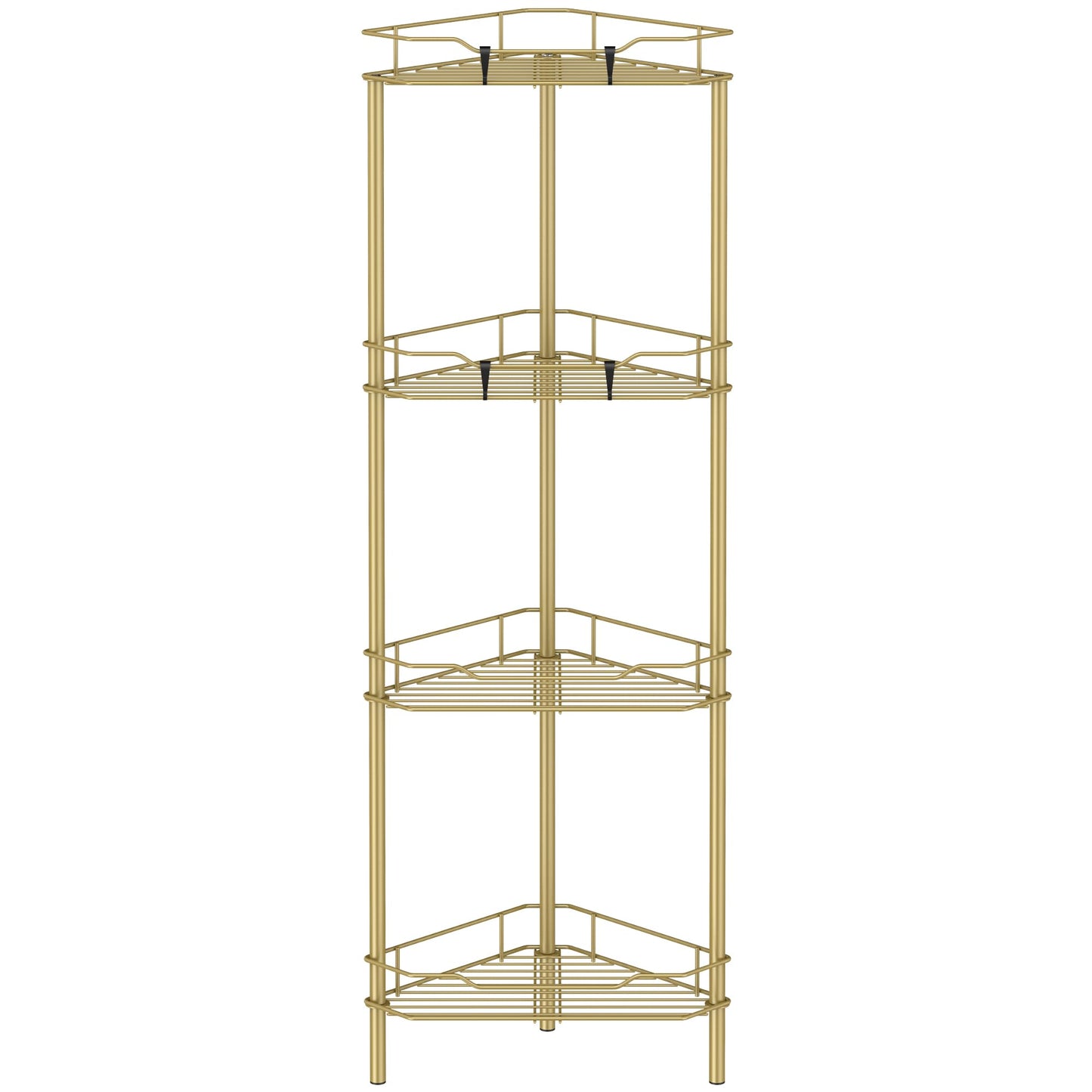 4 Tier Floor Standing Corner Shower Caddy Organizer Shelf with Hooks