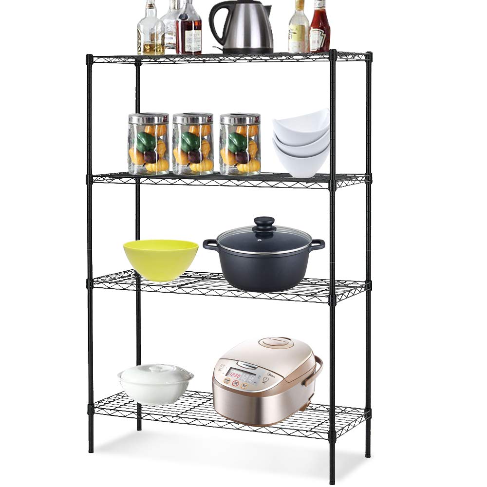 Étagères de rangement en métal robustes et réglables à 5 niveaux, capacité de 250 par étagère, étagère métallique de 36" x 14" x 72" pour garde-manger de garage, noir