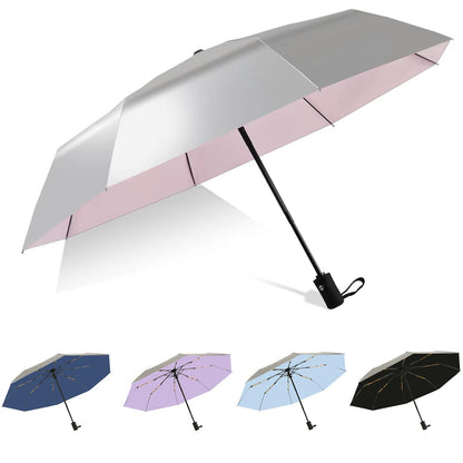 UPF 50+ UV Protection Umbrella – Windproof, Titanium-Coated, Compact, Automatic Open/Close
