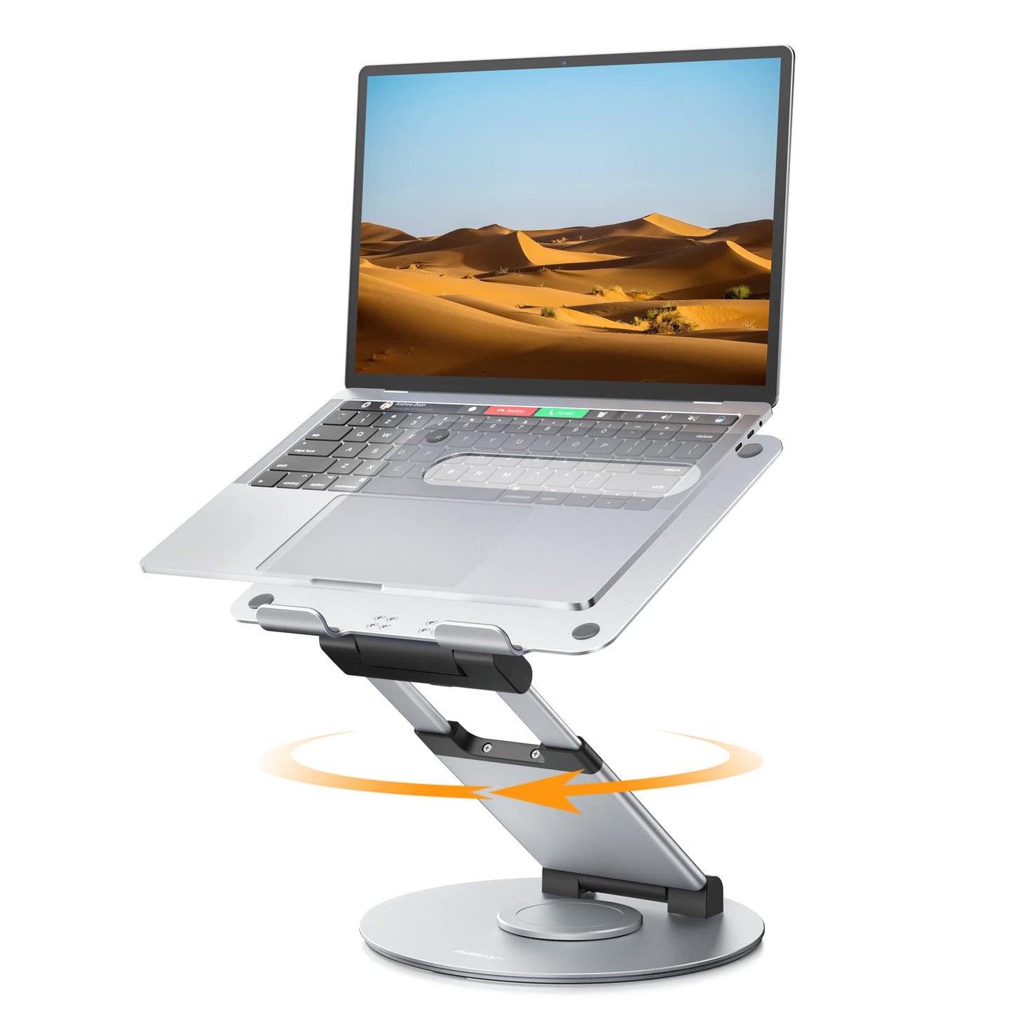 Nulaxy Teleskop-Laptopständer für den Schreibtisch, um 360 Grad drehbar, höhenverstellbar, schwenkbar, ausziehbares Design, ergonomischer Laptop-Riser, passend für alle 10-17 Zoll Laptops, Computer, MacBook, grau