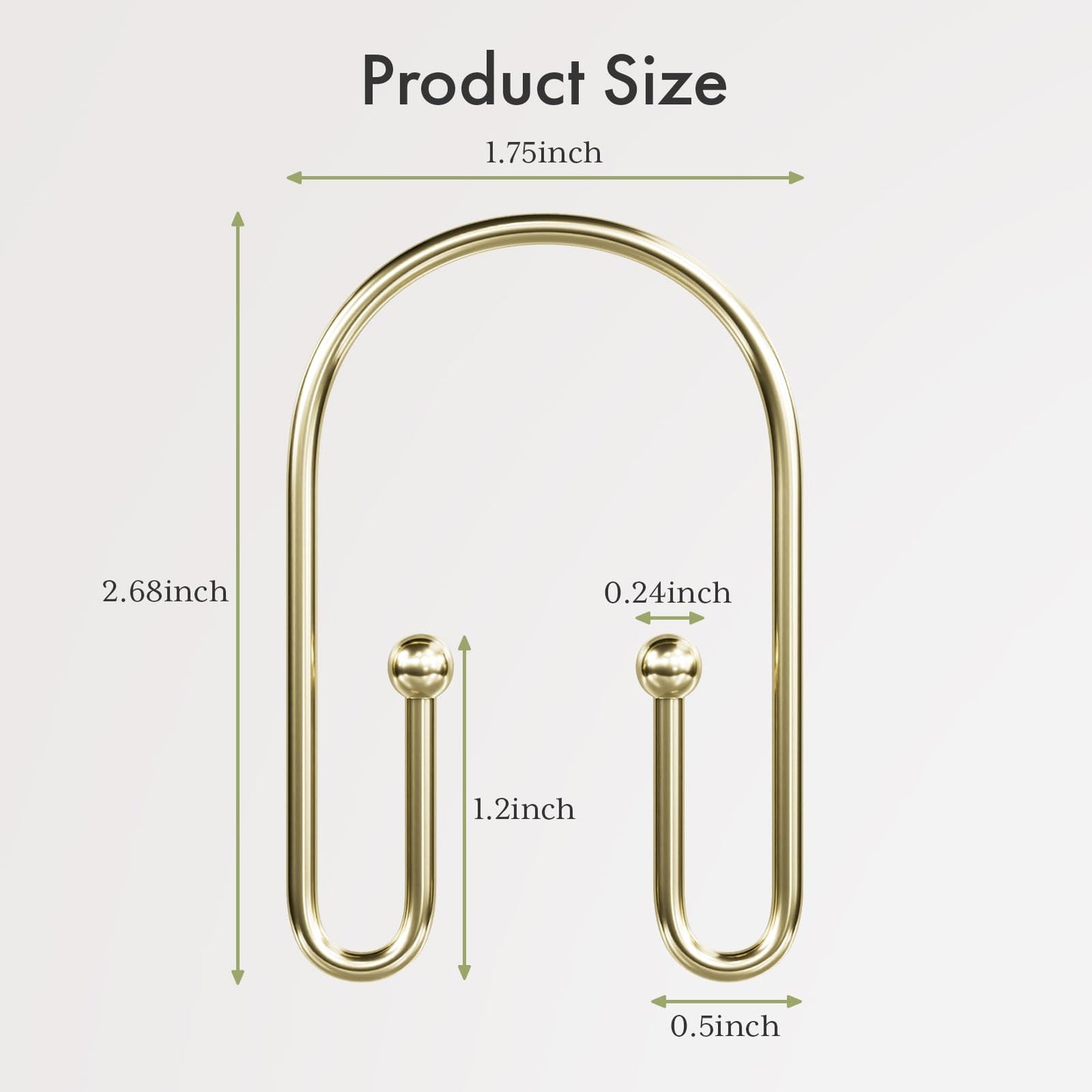 AmazerBath Shower Curtain Hooks, Metal Shower Curtain Rings Rust Proof, Double Sided Shower Curtain Hooks for Shower Curtain Liner Smooth Brushed Nickel Shower Hook Rings for Bathroom, Set of 12