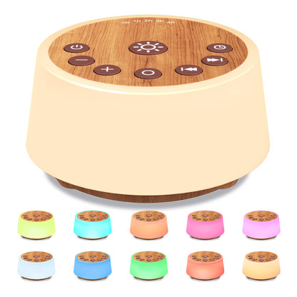 White Noise Machine – 25 Soothing Sounds, Color Night Light, Timers