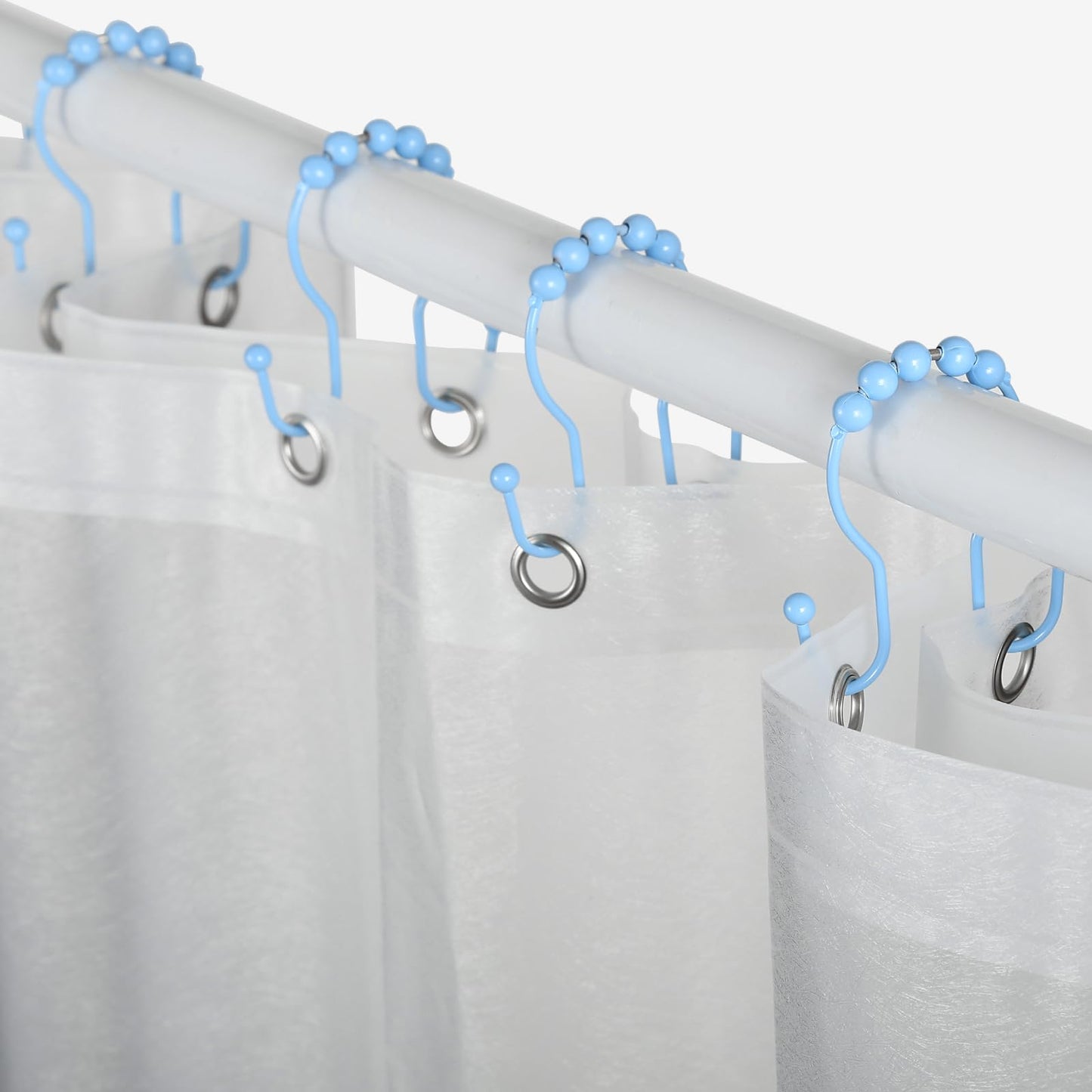 Goowin Shower Curtain Hooks, 12 Pcs Shower Curtain Rings, Stainless Steel Bronze Shower Curtain Hooks Rings Rust Proof, Balance Sliding Anti-Drop Double Shower Hooks for Shower Curtain Rod (Bronze)