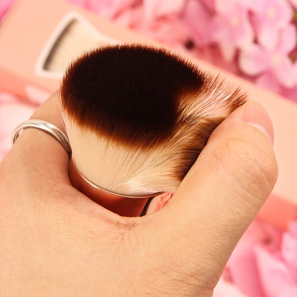 DUcare Selbstbräunerpinsel, Kabuki-Grundierungspinsel für flüssiges Make-up, flache Oberseite, professioneller Stick, zum Polieren und Verblenden von Mineralpuder, großer Make-up-Gesichtspinsel, Schwarz 