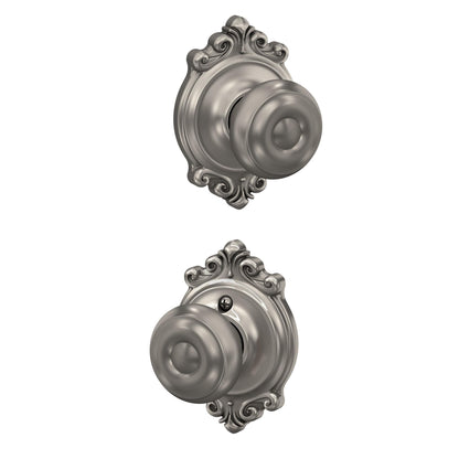 Schlage F51A GEO-625-CAM Georgian Knob with Camelot Trim – Bright Chrome