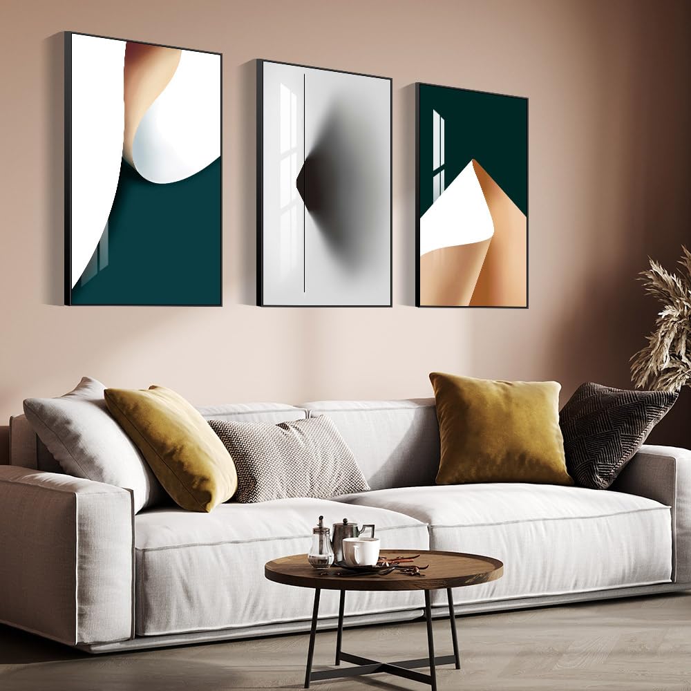 Gerahmtes Wandkunst-Set mit 3 hellen Postern und Drucken, moderne abstrakte ästhetische Bilder als Dekoration für Wohnzimmer, Schlafzimmer, Küche und Büro. Wandkunst-Dekor ist eine tolle Geschenkidee (16" x 24" x 3 Stück) 