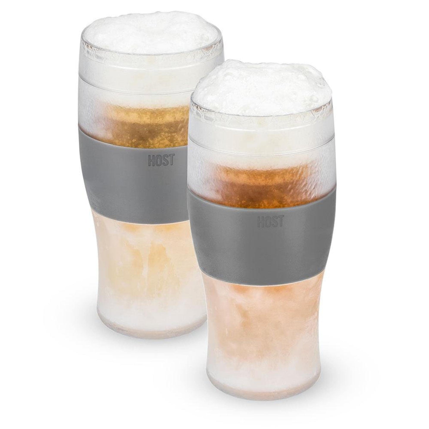 Host Freeze, Frozen Mugs, Freezable Pint Set, Beer Keep Your Drinks Cold, Double Walled Insulated Glasses, Tumbler for Iced Coffee, 16oz, Set of 2, Black