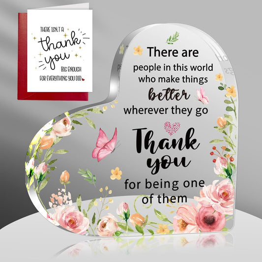 Thank You Christmas Decorations Indoor Gifts for Women Men, Appreciation Acrylic Sign Gifts for Teacher Colleague Boss Volunteer Nurse Doctor Manager Director Superior (Pink)