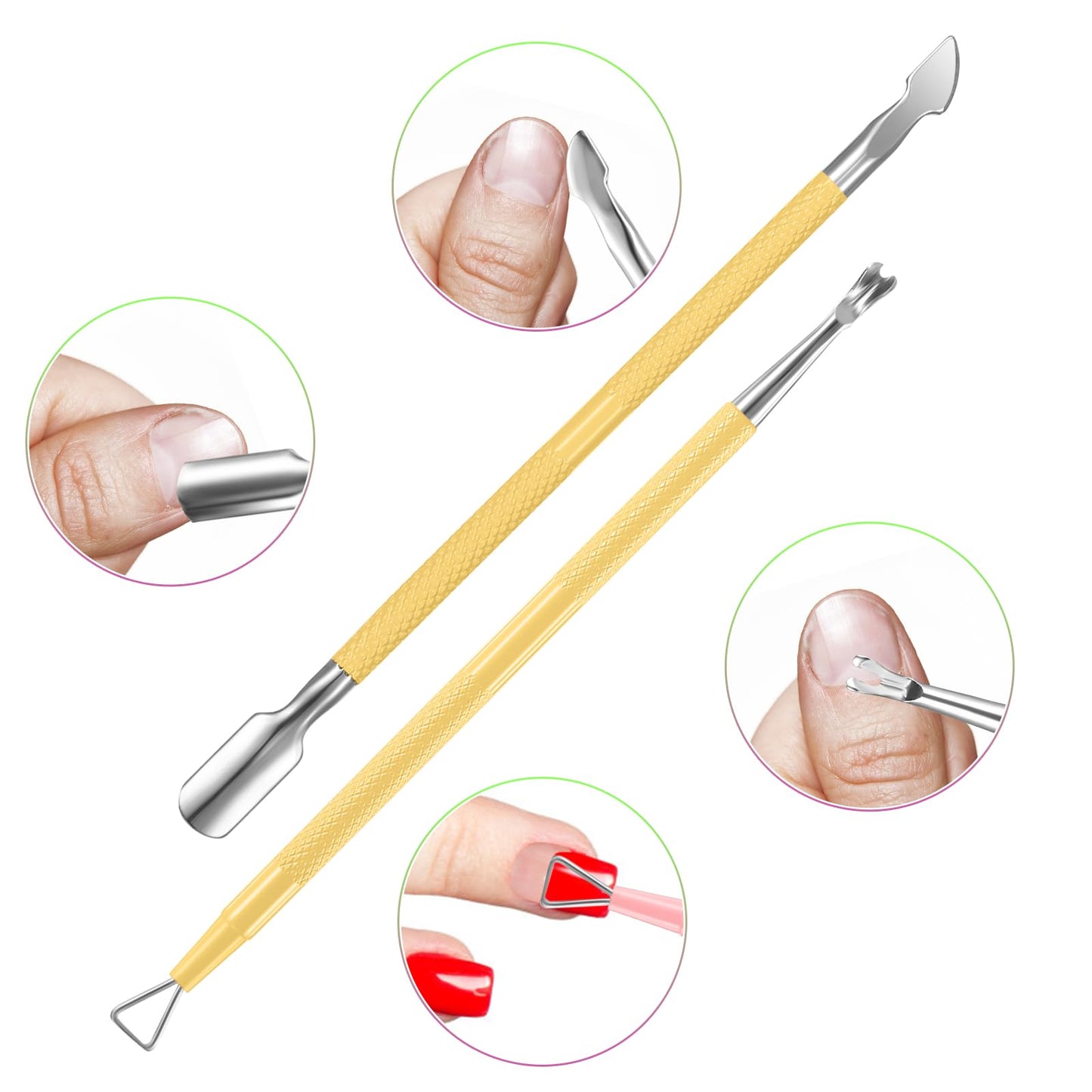 Coupe-cuticules, coupe-cuticules avec repousse-cuticules, XUNXMAS, outils de manucure et pédicure professionnels en acier inoxydable, coupe-ongles, ciseaux, coupe-ongles pour ongles des mains et des pieds, peaux mortes 