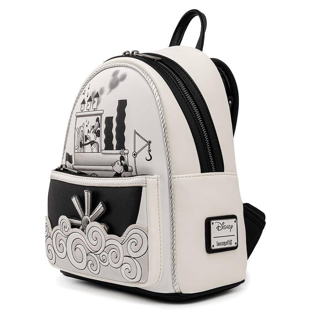 Sac à main à bandoulière double pour femme Loungefly Disney Mickey Steamboat Willie Music Cruise