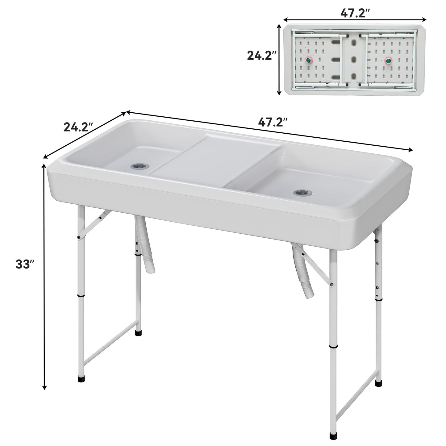 YITAHOME Table de pique-nique d'extérieur de 1,8 m avec plateau en bois, cadre en acier robuste et ouverture pour parapluie, table de pique-nique robuste idéale pour la cour, le patio, les rassemblements sur la pelouse, marron clair 