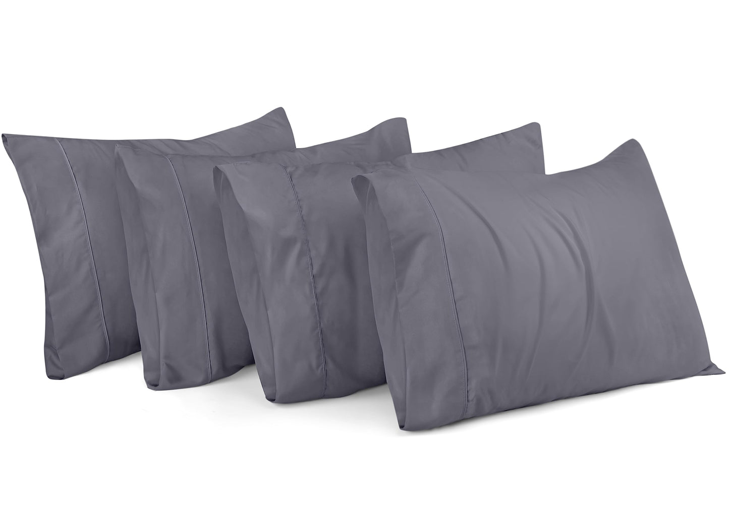 Taies d'oreiller Queen Utopia Bedding - Paquet de 4 - Fermeture à enveloppe - Tissu en microfibre brossé doux - Housses d'oreiller résistantes au rétrécissement et à la décoloration - Taille Queen 20 X 30 pouces (Queen, Gris) 