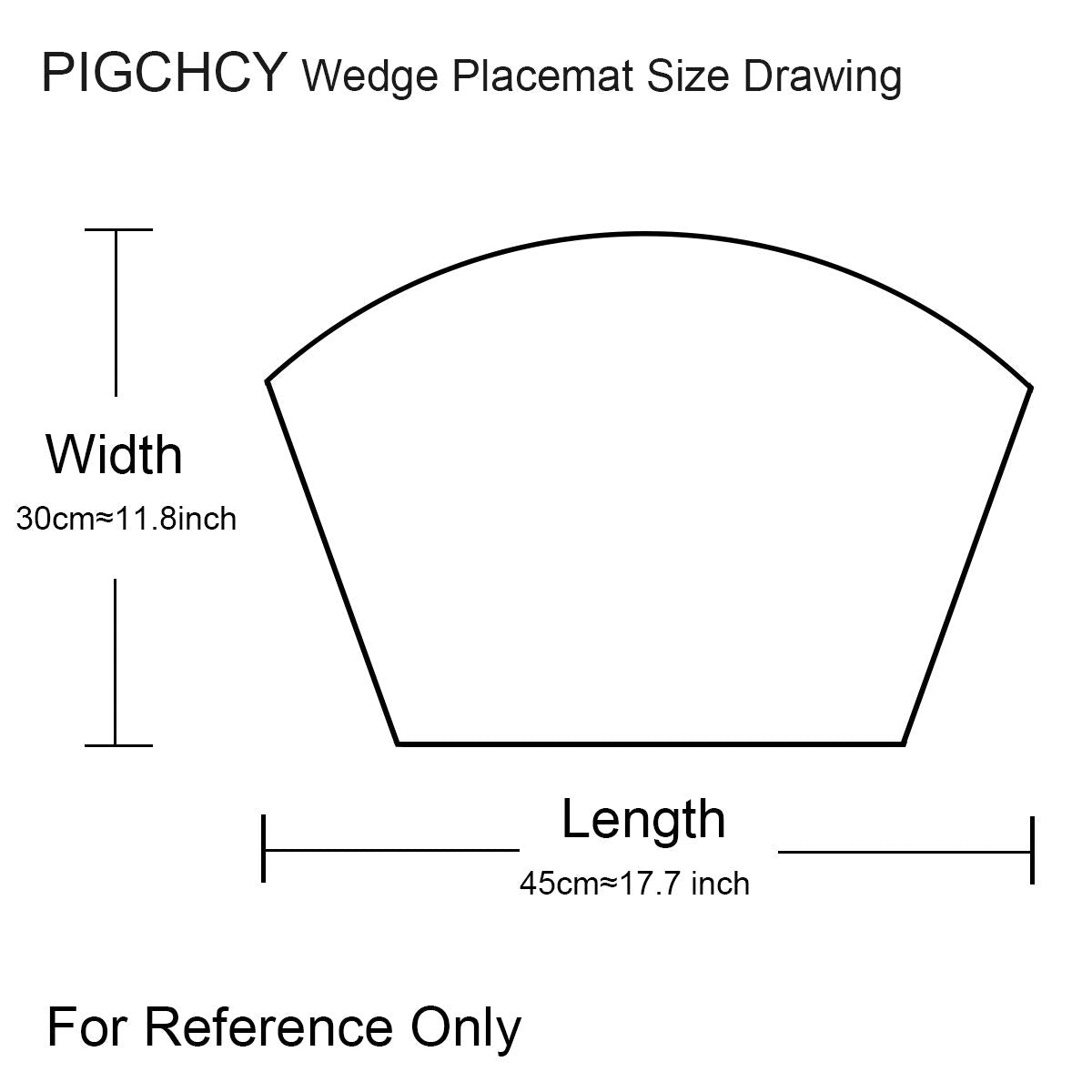 PIGCHCY Wedge Shaped Placemats for Dining Table Cross-Weave Washable Vinyl Placemat Heat Resistant Round Table Mats Set of 4 (Silver Grey)