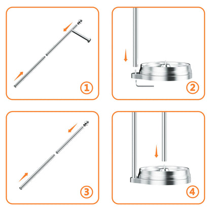 Weighted Freestanding Toilet Paper Holder – Metal Bathroom Stand with Crystal Accent