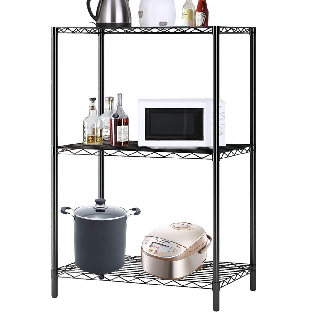 Étagères de rangement en métal robustes et réglables à 5 niveaux, capacité de 250 par étagère, étagère métallique de 36" x 14" x 72" pour garde-manger de garage, noir