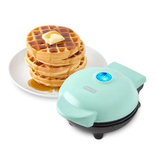 DASH Mini Maker for Individual Waffles, Hash Browns, Keto Chaffles with Easy to Clean, Non-Stick Surfaces, 4 Inch, White Pineapple