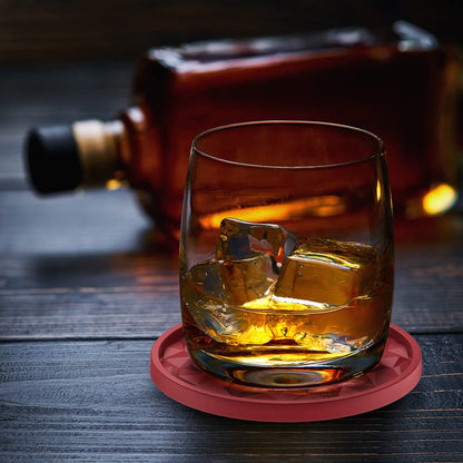 Silicone Coasters with Holder – 6-Pack, Thickened Non-Slip Deep Tray Drink Coasters