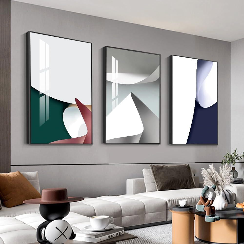 Framed Wall Art Set of 3 Bright Posters & Prints, Modern Abstract Aesthetic Pictures Decor For living room Bedroom Kitchen Office. Wall Art Decor Are Great Gifts Choice (16" X 24" X 3 pieces)