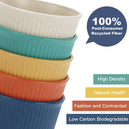 Homienly Wheat Straw Cups – Reusable, Unbreakable, Tumblers, Stackable & Dishwasher Safe