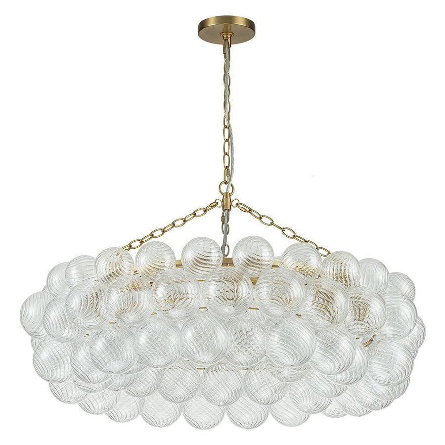 Gold Bubble Chandelier 4-Tier Round Clear Glass Globe Chandeliers 8 Lights 24Inch Dia Blown Glass Pendant Chandelier Light Fixture for Dining Room Bedroom Living Room