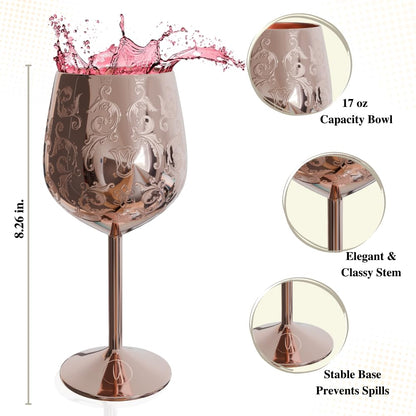17oz Stainless Steel Wine Glasses [Set of 2]–Royal Goblets