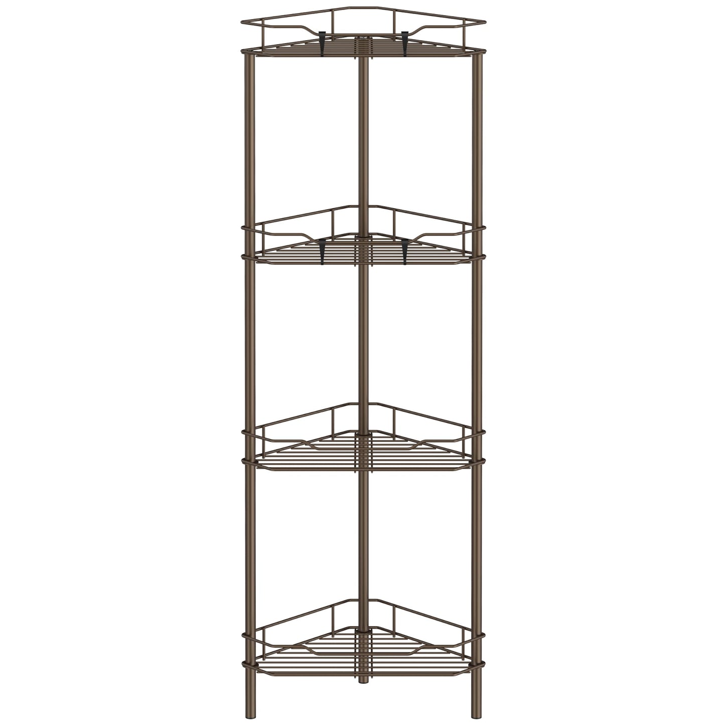 4 Tier Floor Standing Corner Shower Caddy Organizer Shelf with Hooks