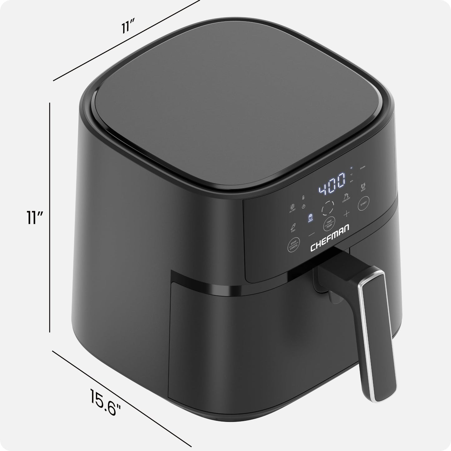 Chefman 6-Quart Air Fryer | Hi-Fry Extra Crisp, Easy-View Window, Touch Controls, 4 Presets, Nonstick Dishwasher-Safe Basket – Black