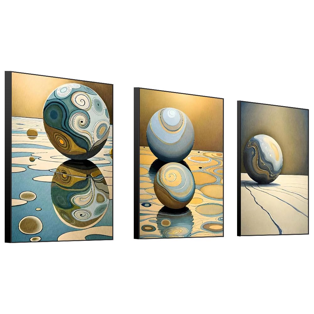 Gerahmtes Wandkunst-Set mit 3 hellen Postern und Drucken, moderne abstrakte ästhetische Bilder als Dekoration für Wohnzimmer, Schlafzimmer, Küche und Büro. Wandkunst-Dekor ist eine tolle Geschenkidee (16" x 24" x 3 Stück) 