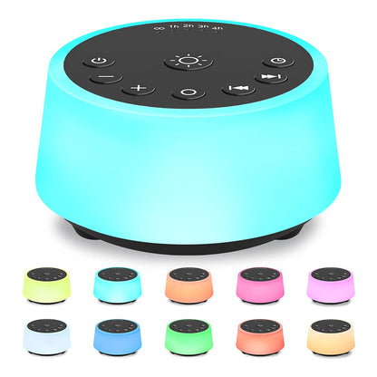 White Noise Machine – 25 Soothing Sounds, Color Night Light, Timers