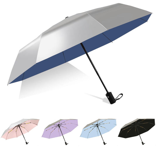 UPF 50+ UV Protection Umbrella – Windproof, Titanium-Coated, Compact, Automatic Open/Close