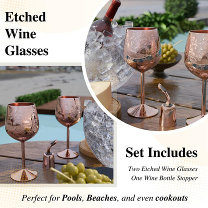 17oz Stainless Steel Wine Glasses [Set of 2]–Royal Goblets